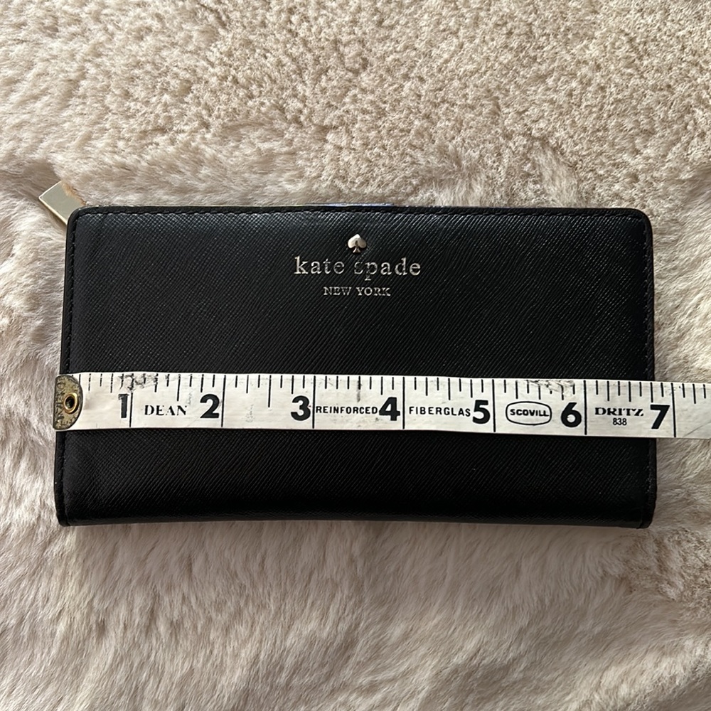 Kate Spade Large Slim Bifold Wallet Black - Picture 7 of 8